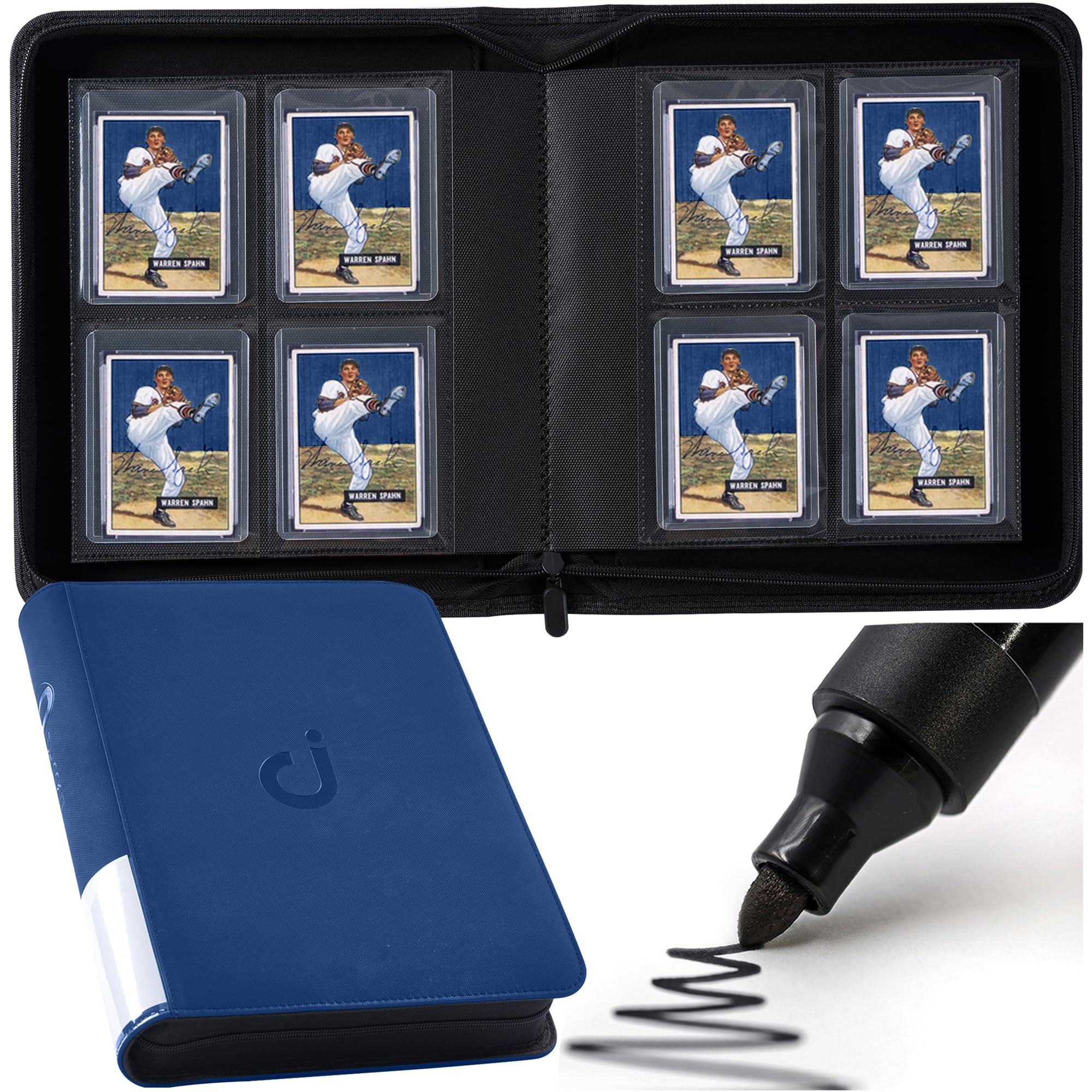 sports card toploader binder Amazon.com: Top Loader Binder, Holds 128 Cards - 4 Pocket Top Loader Binder  for 3