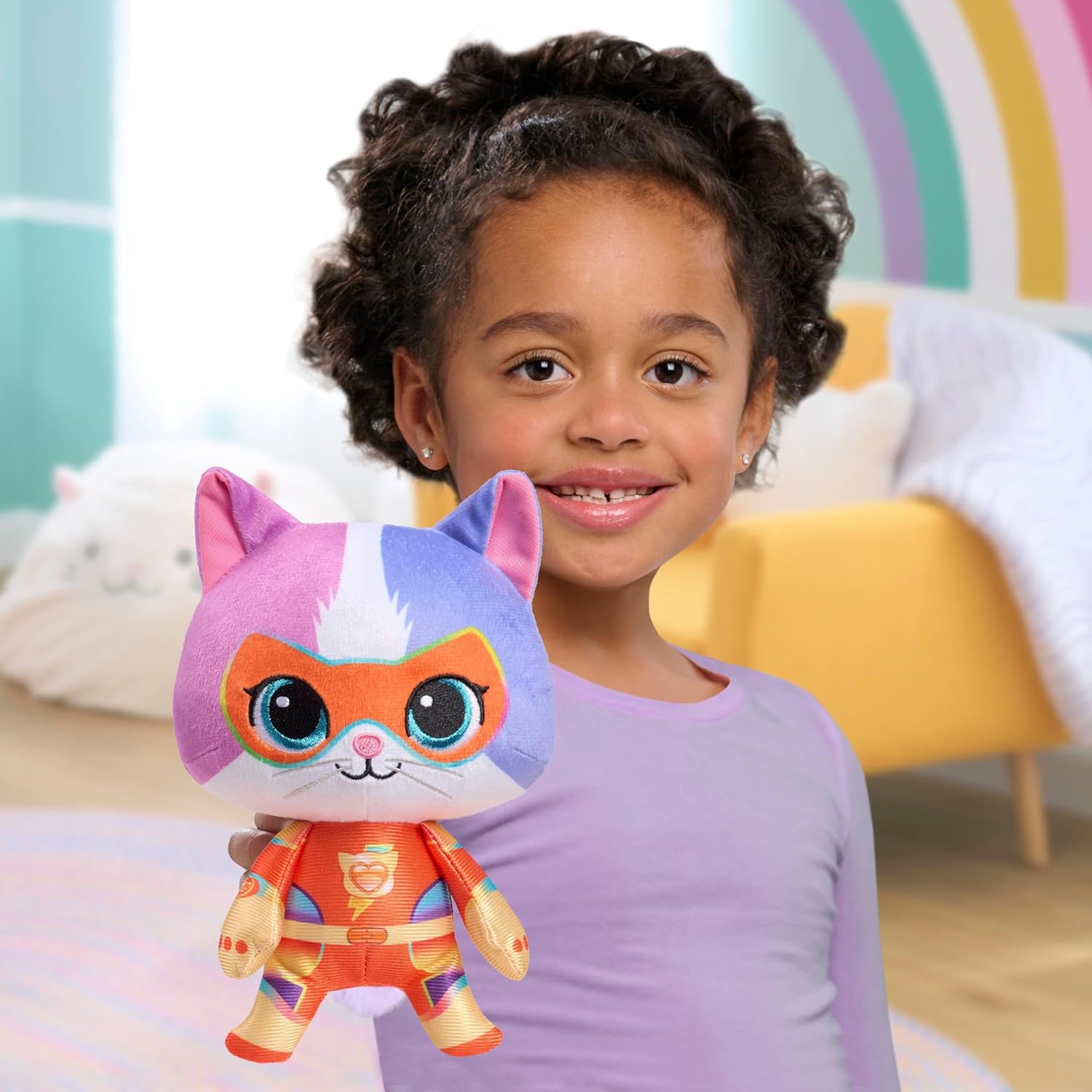 Disney Junior SuperKitties Su-Purr Charged 8-inch Small Buddy Plush Stuffed Animal, Buddy, Kitten, Kids Toys for Ages 2 Up by Just Play - Image 2