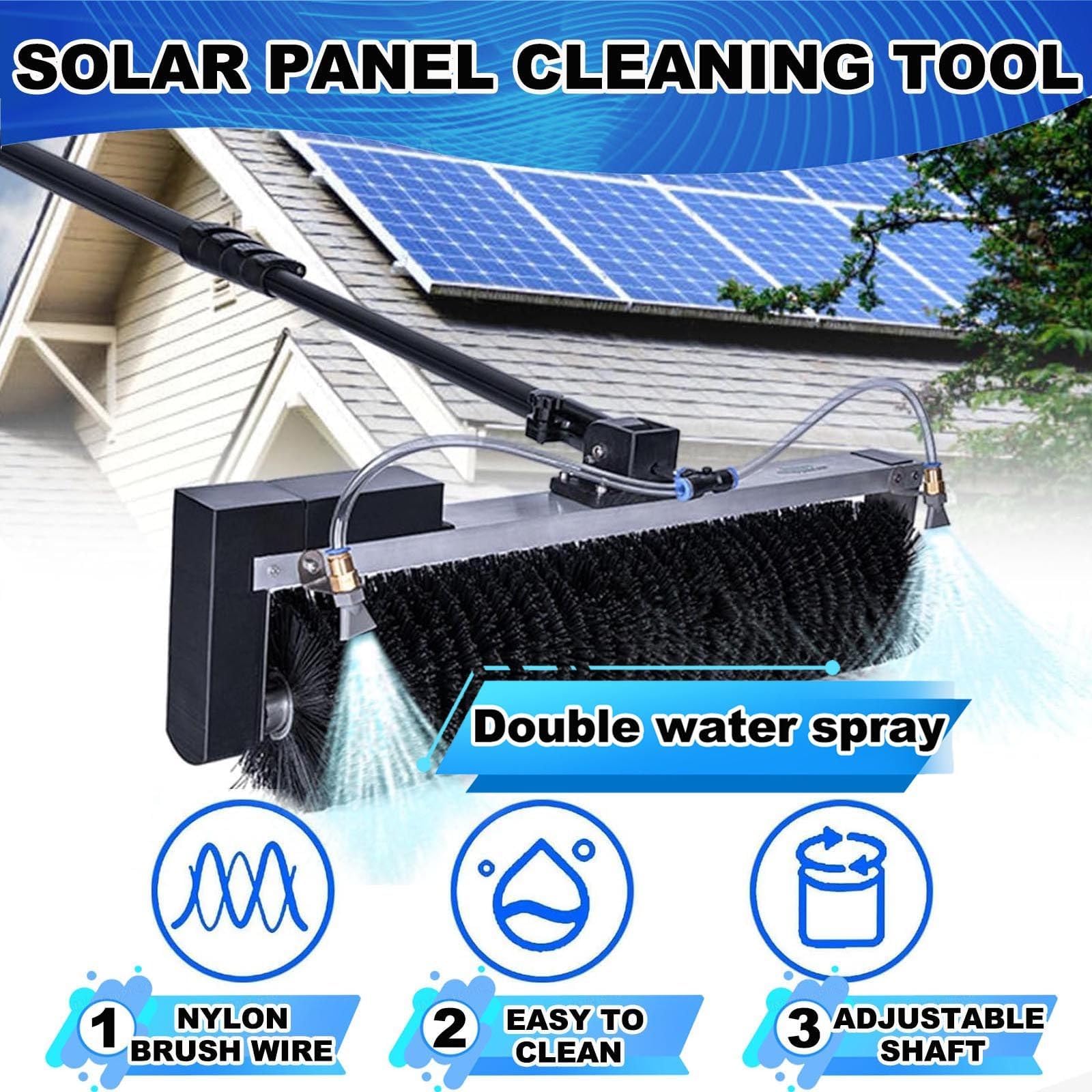 Cepillo Eléctrico para Limpieza Fotovoltaica, Robot Solar con Rotación 360° para Esquinas, Tecnología Dual Seco/Húmedo, Rendimiento Estable En Temperaturas Extremas