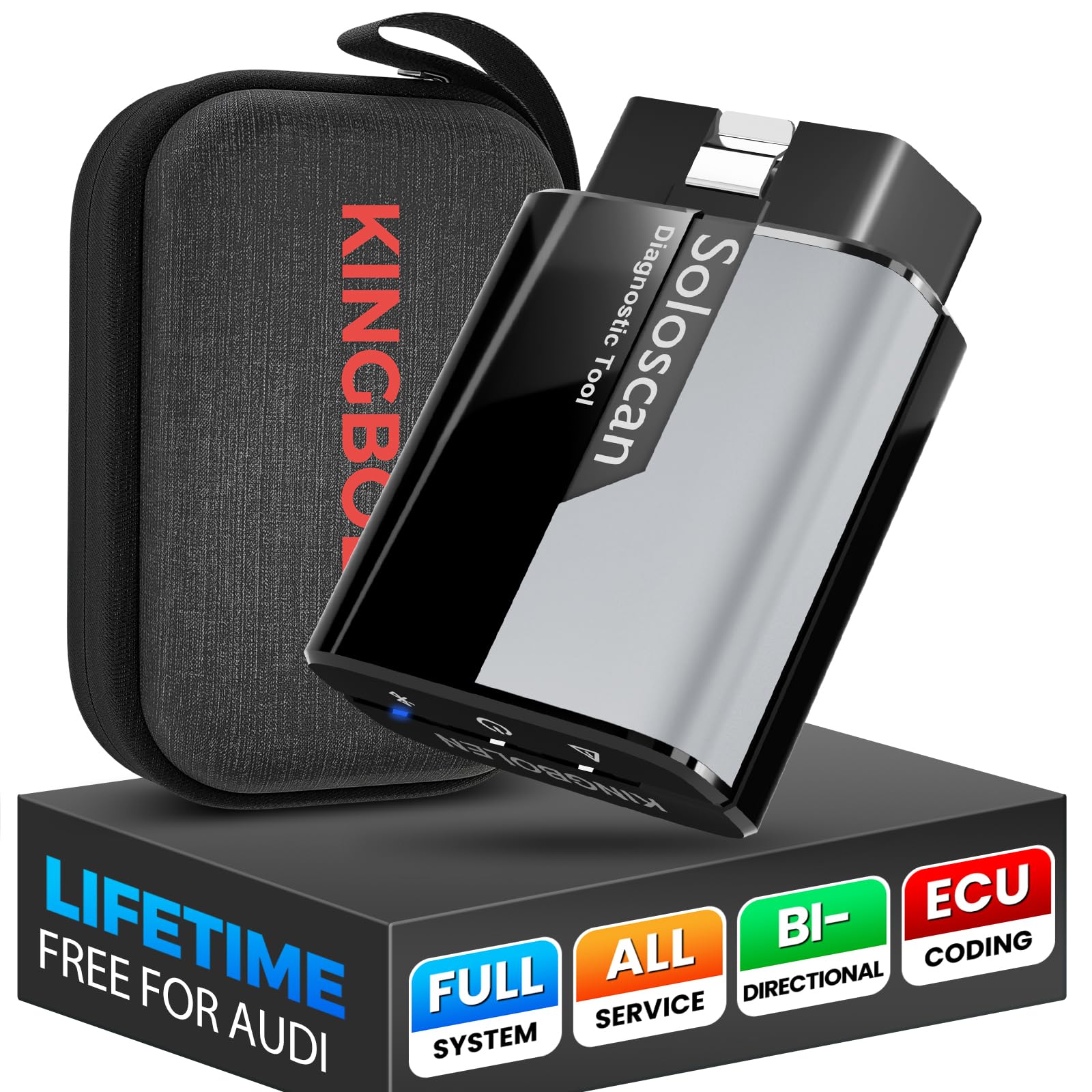 KINGBOLEN Soloscan OBD2 Diagnosegerät für Audi/für VW/für Skoda/für Seat/für Bentley/für Bugatti/für Lamborghini,Alle Systemdiagnosen,50+ Reset-Funktion,Aktiver Test,ECU-Codierung,Kostenloses Update.