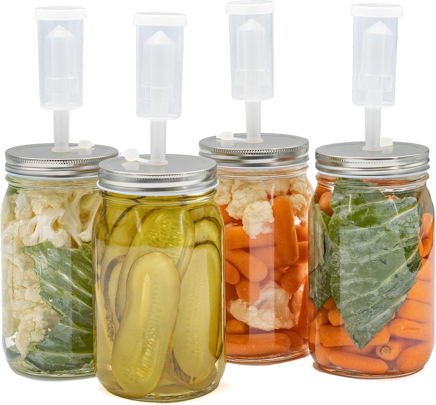 Trademark Innovations 4 Fermentation Airlock Mason Jar Lids
