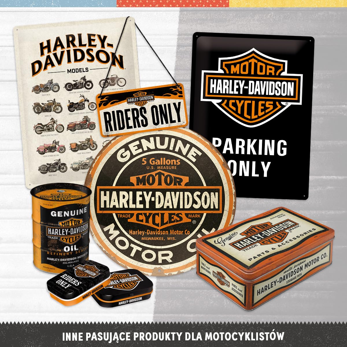 Nostalgic-Art Retro skarbonka, 600 ml, Harley-Davidson – Genuine Oil – Pomysł na prezent dla motocyklistów, Official License Product (OLP), metalowa skarbonka, Styl vintage