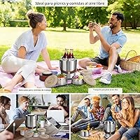 Vista 6 de 67 oz Frasco Térmico para Comida Caliente de Acero Inoxidable con Aislamiento al Vacío y Boca Ancha para Adultos, Contenedores de Comida Caliente