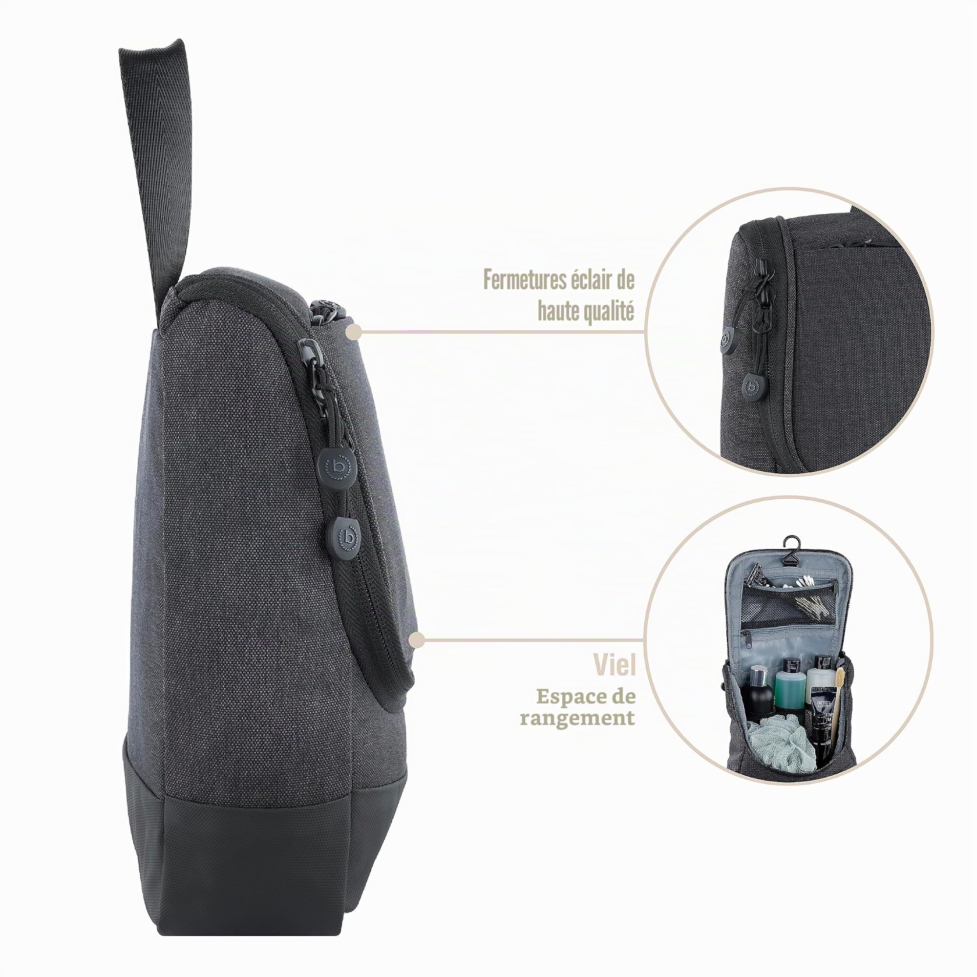 bugatti Universum Trousse de Toilette Suspendue XS pour Femmes et Hommes – Noir
