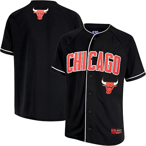 Ultra Game NBA - Camiseta de béisbol con botones de malla para hombre