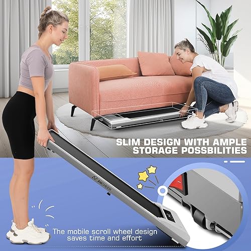 Miniatura 6 de Caminadora plegable para caminar debajo del escritorio, para el hogar, capacidad de peso de 300 libras, cinta de correr portátil 2 en 1 para