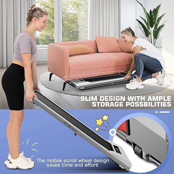ANCHEER Under Desk Walking Pad Treadmill with Remote Control, 3.0HP Compact Treadmills for Home 300lbs Weight Capacity, Portable Treadmill for Small Space, Installation-Free