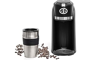 Mixpresso Grind & Brew Coffee Maker - All-in-One Single Serve Coffee Maker with Grinder