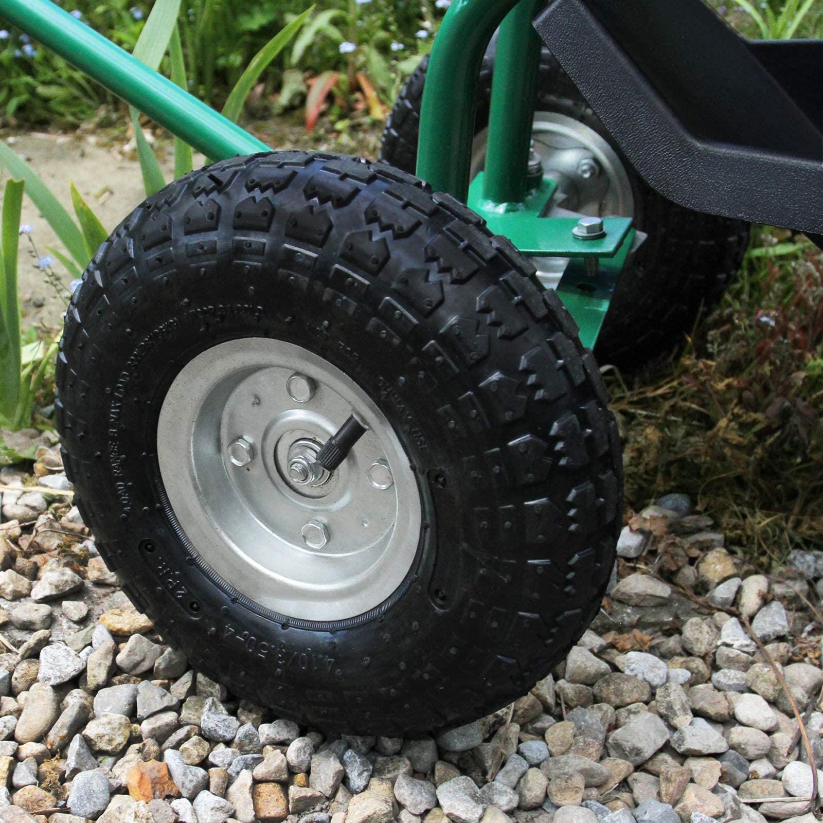 Tuinstoel op Wieltjes SucceBuy, Stevige Tuinkruk op Wieltjes met Opbergmand voor Gereedschap, Draagvermogen 136 kg, voor Tuinstoel op Wieltjes SucceBuy, Stevige Tuinkruk op Wieltjes met Opbergmand voor Gereedschap, Draagvermogen 136 kg, voor