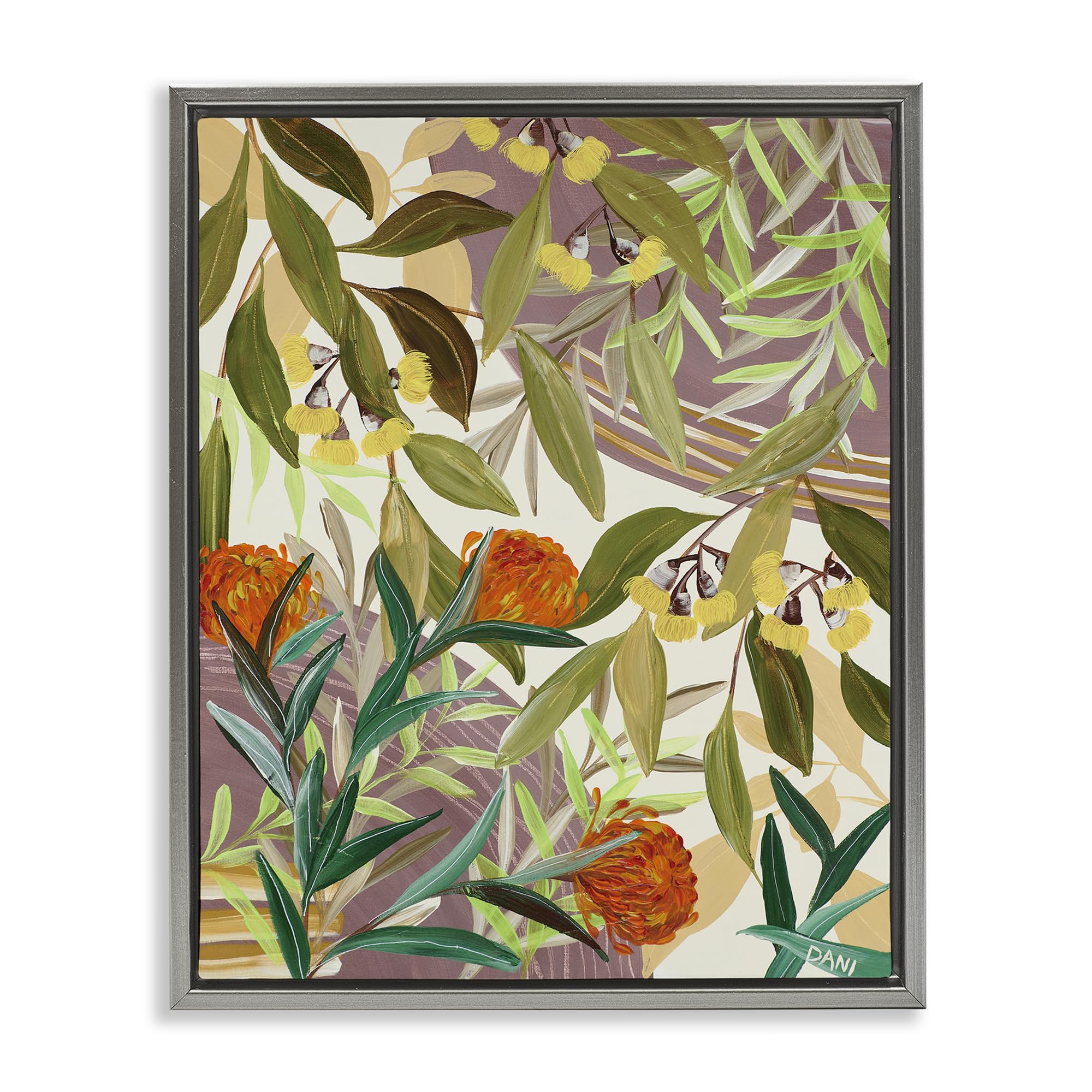 Floral Landscape Botanical, 16 x 20 Inch Canvas in Floater Frame