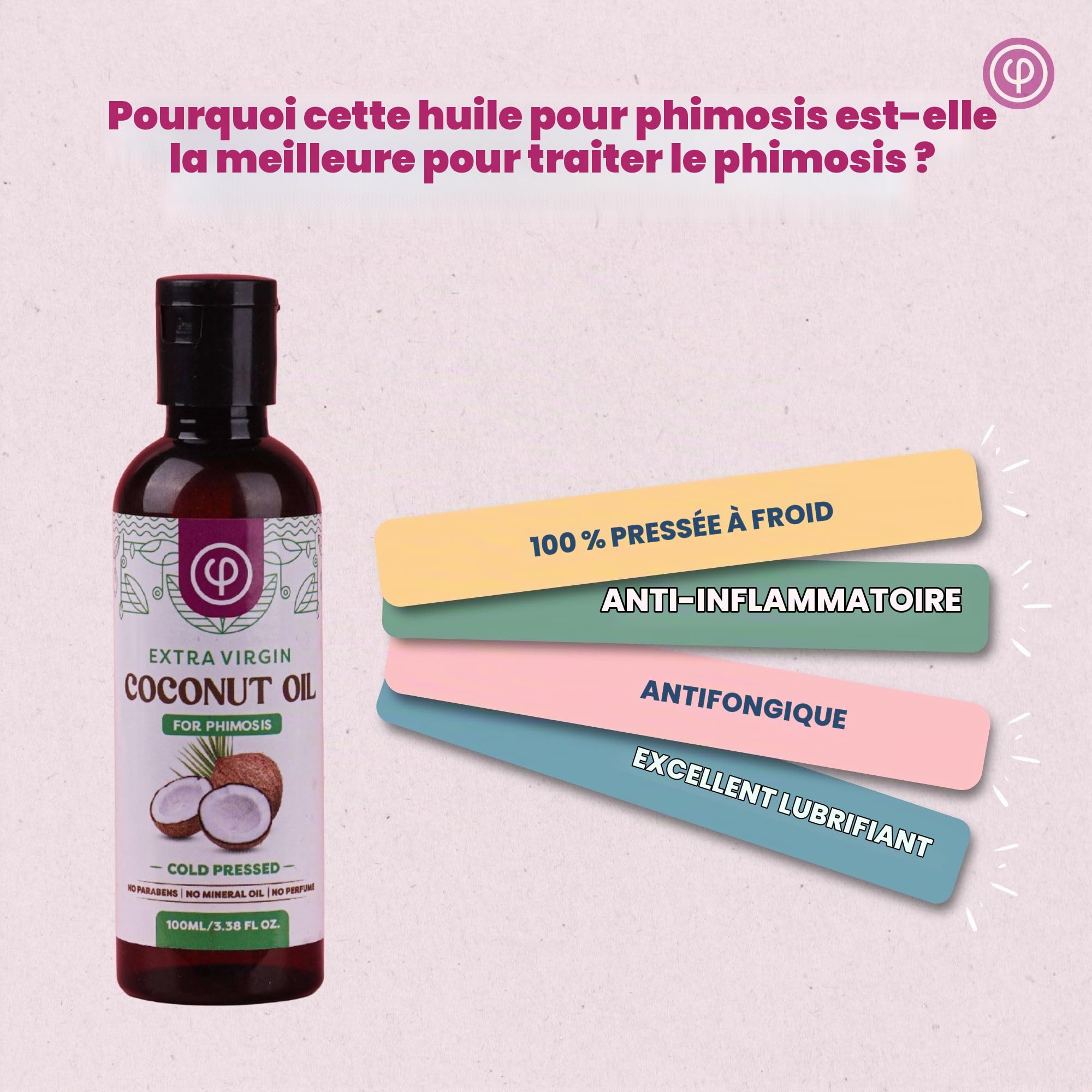 Vajraang Kit Complet Phimosis – Anneaux + Crème + Huile | 20 anneaux en silicone médical + Crème assouplissante & Huile de Coco vierge 50 ml - Solution progressive et naturelle