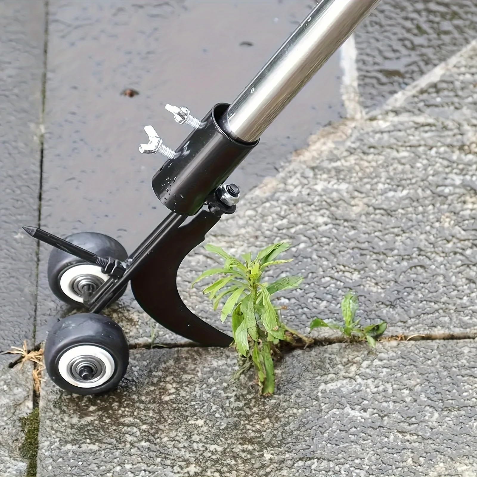 Unkrautstecher aus Metall mit Rädern – Handgeführte Unkrautstecher, 1 Stück(Double Hook with Rod)