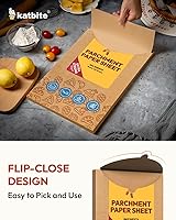 Vista 3 de Katbite 265 hojas de papel pergamino de 10 x 15 pulgadas, papel de hornear sin blanquear resistente, precortado y a prueba de aceite, perfecto