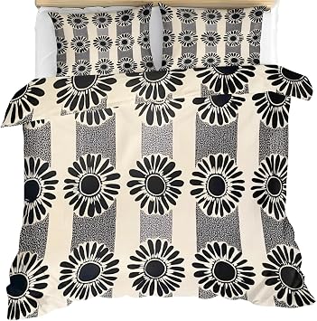 Boho Bedding Sets Queen, Gray Stripes Duvet Cover, Ethnic Geometrics Comforter Set, Zipper & Ties, 2 Pillowcases, Reversible Print Quilts & Home Decor, Easy Care