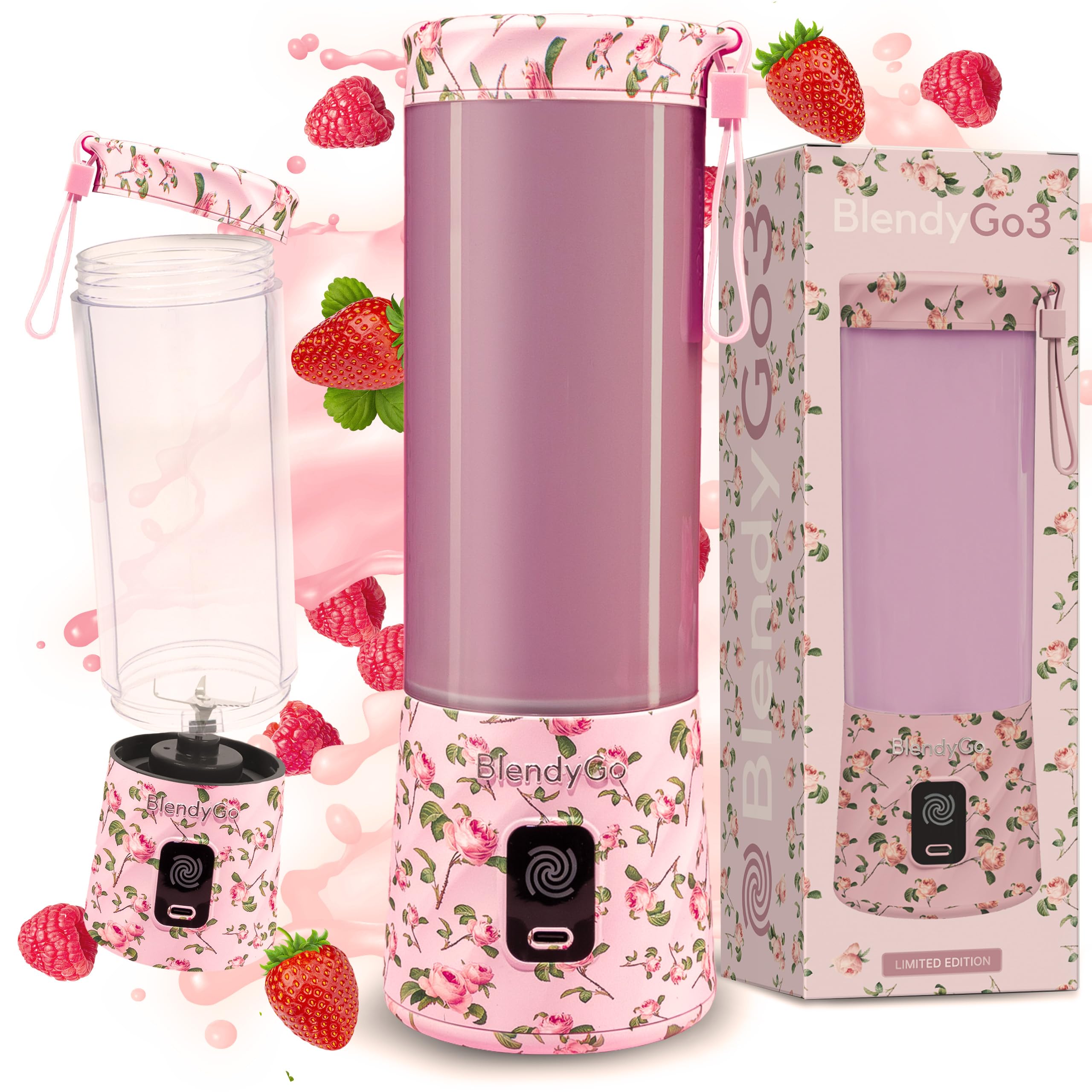 Batidora BlendyGo 3, batidora de vaso portátil, blender recargable por USB, ideal para smoothies, batidos y batidos de proteínas, mexzclador portátil potente, 500 ml (Lavanda) — view 14