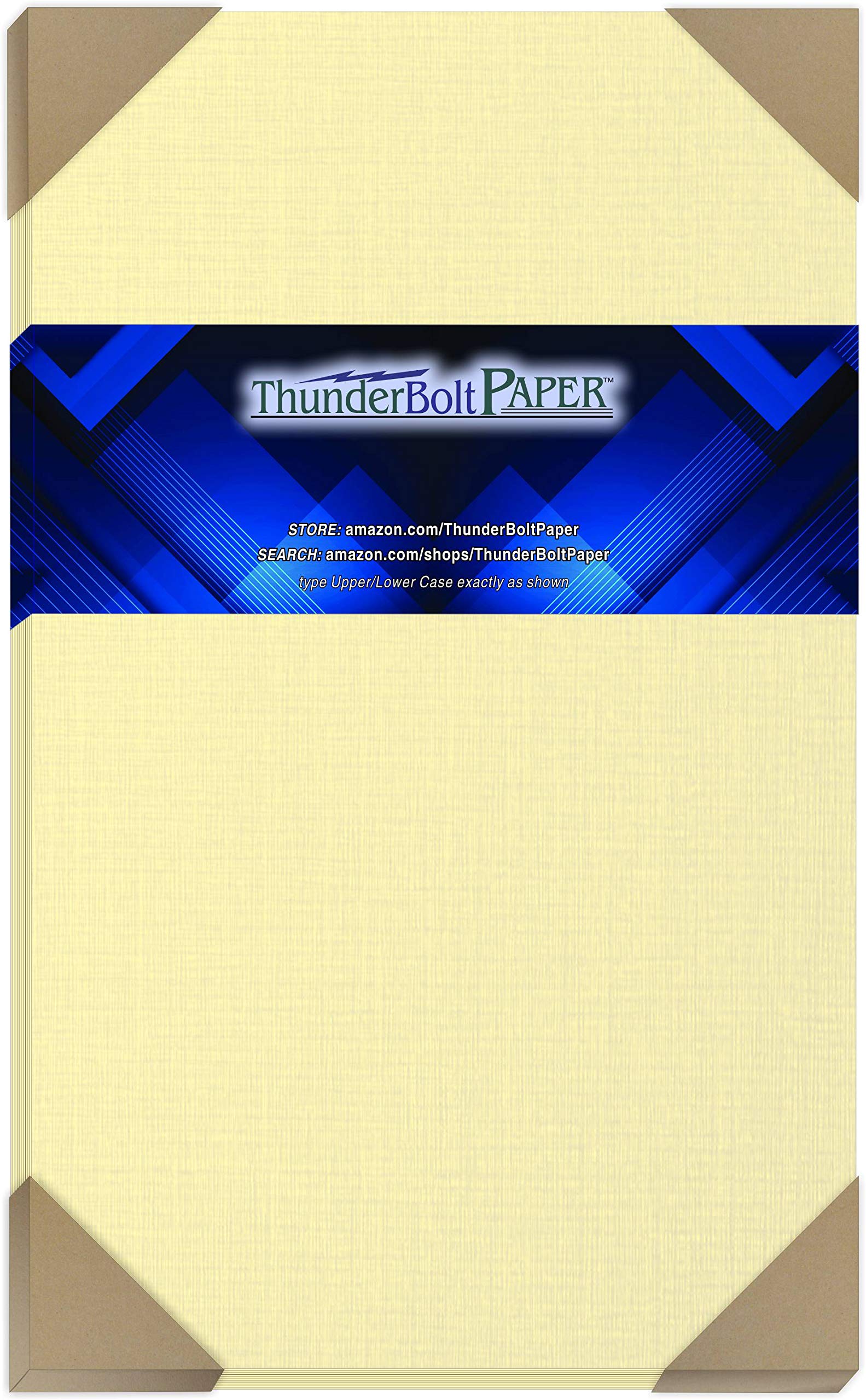 50 Ivory Linen 80# Cover Paper Sheets - 8.5" X 14" (8.5X14 Inches) Legal|Menu Size - 80 lb/pound Card Weight - Fine Linen Textured Finish - Quality