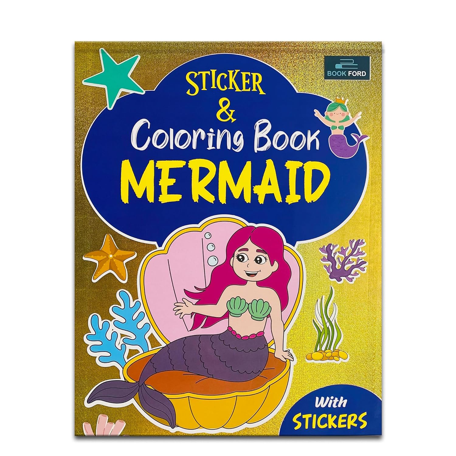 Sticker & Coloring Book Mermaid Coloring Book For Kids BOOK FORD