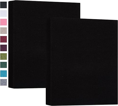 Mublalbum Paquete de 2 álbumes de fotos pequeños de 5x7 pulgadas, cubierta de lino, mini álbum de presumir, cada uno contiene 52 bolsillos
