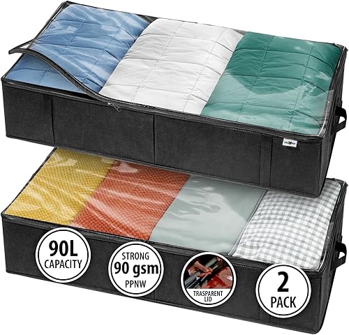 Organizadores de armario y almacenamiento  Maximiza el espacio con contenedores de almacenamiento debajo de la cama y almacenamiento de ropa