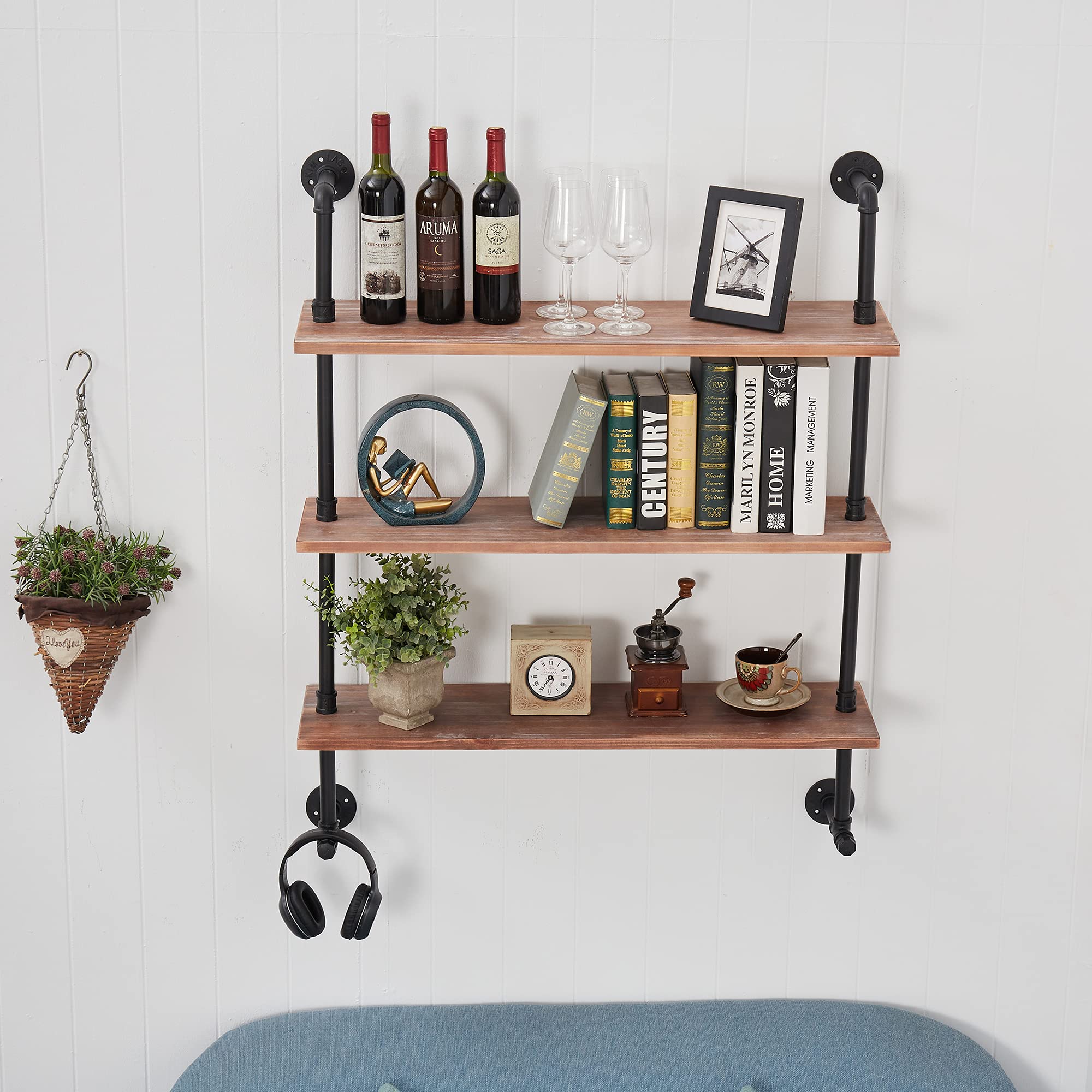 Buy ROGMARS Pipe Shelves, Industrial Pipe Wall Floating Shelves