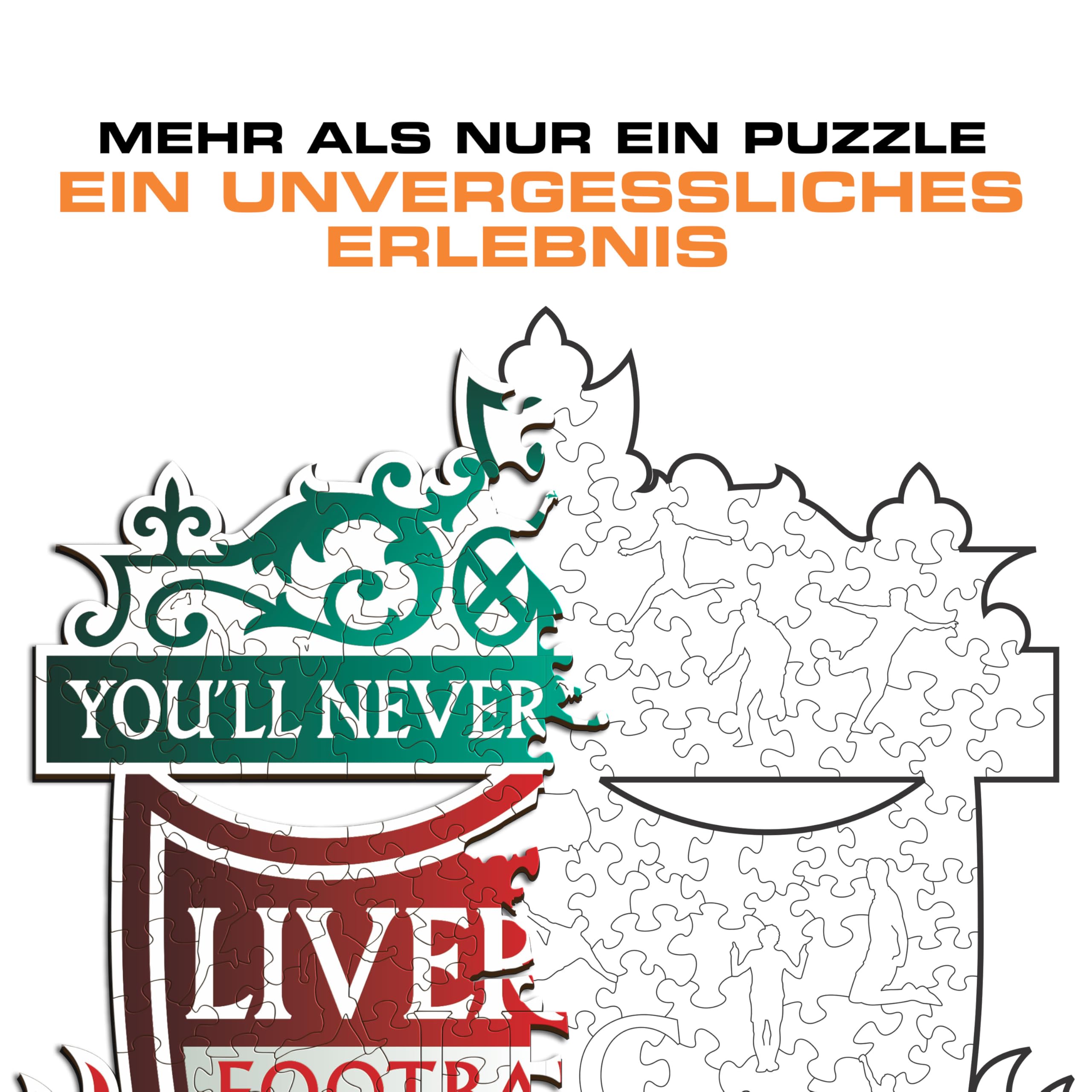 Iconic Puzzles, Liverpool Crest, 100% ökologisch nachhaltiges Holzpuzzle mit offizieller Lizenz, Größe L, 500 Teile