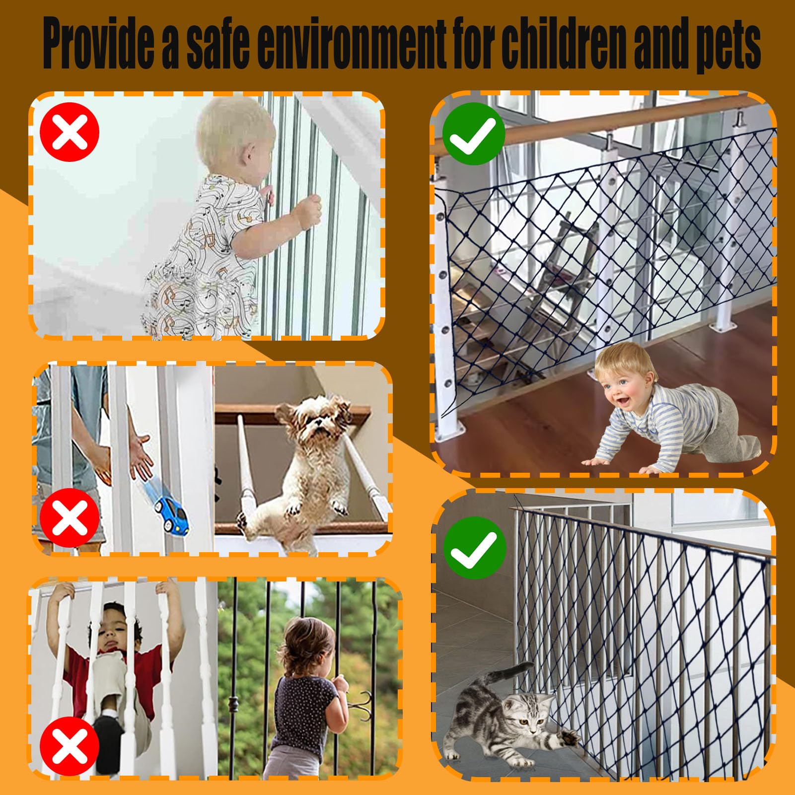 Safety Nets For Stair Railing KACQIHTU Rope Net Kids Safety Net Stair ...