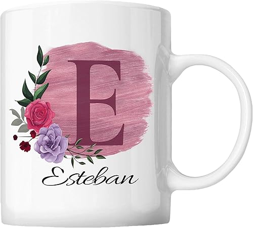 Taza de café personalizada para tus amigos y familiares con inicial y nombre, regalo para todas las ocasiones, cumpleaños, Navidad, regalo de Acción