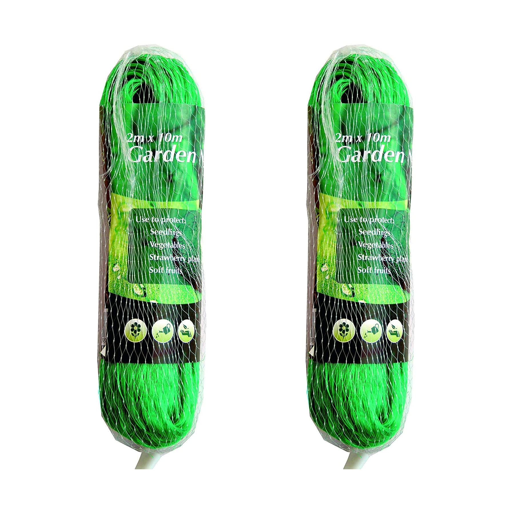 Karrma Ltd. 2x Garden Netting 2M x 10M to Protect Seedlings, Vegetables, Berry Plants Soft Fruit and More | Pond Netting for Better Protection from Animals Birds & Pests Green Crops Fine Mesh