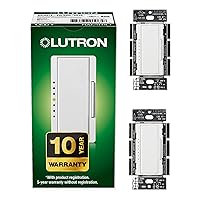 Vista 27 de Lutron - Interruptor de atenuación Maestro LED+ para bombillas LED regulables, halógenas e incandescentes, 150 W/unifolar o multiubicación, Biscuit