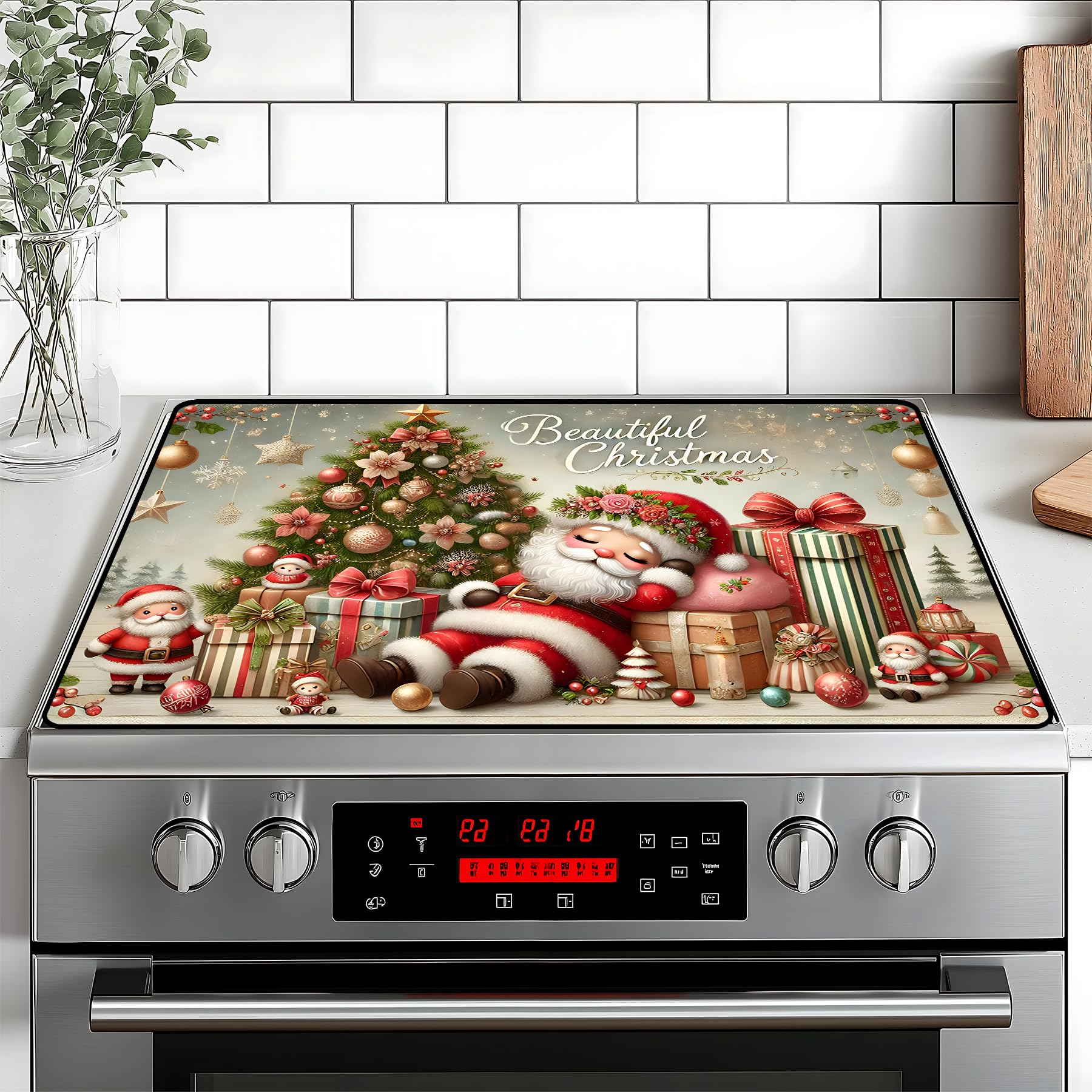 Christmas Stove Top Cover Snowman Stove Top Cover for Home Decoration Kitchen Pad Non-Stick Washable Cooktop Covers Countertop Protector Keep Stove Clean 28"x20" (Man)