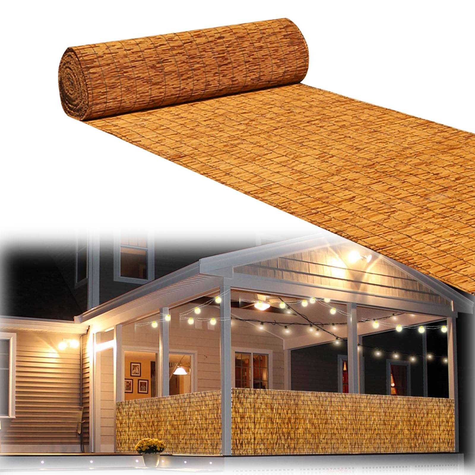 Clôture en Roseau Naturel Canisse Bambou 100/120/130cm X 100-1000cm Brise-Vue en Roseau Clôture Décorative pour Diviseur De Clôture De Jardin D'arrière-Cour(130x850cm(4.3x27.9FT))