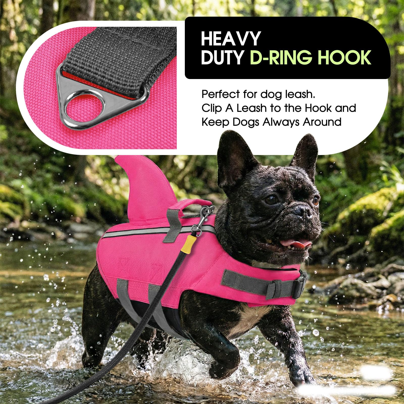 SUNFURA Gilet de sauvetage pour chien taille XS, gilet de sauvetage pour chiens avec bandes réfléchissantes, gilet de sécurité pour animaux de compagnie pour la natation, le bateau, le bouledogue