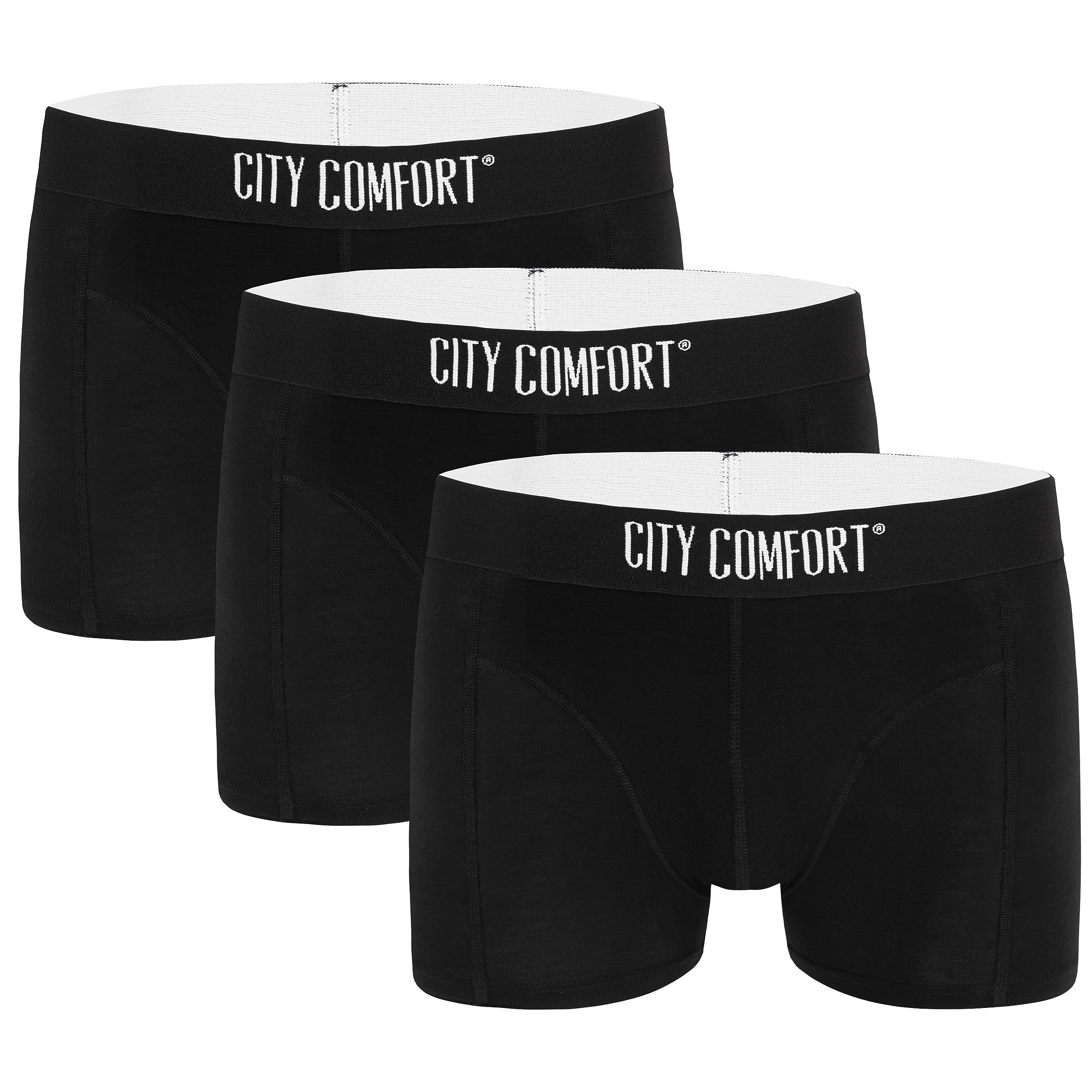 CityComfort Boxer Uomo - Mutande Uomo Pacco da 3 Boxer Taglie Forti Uomo S-4XL Intimo Uomo Ragazzo Elasticizzato Set Boxer Bamboo Comodo e Traspirante Colori Assortiti