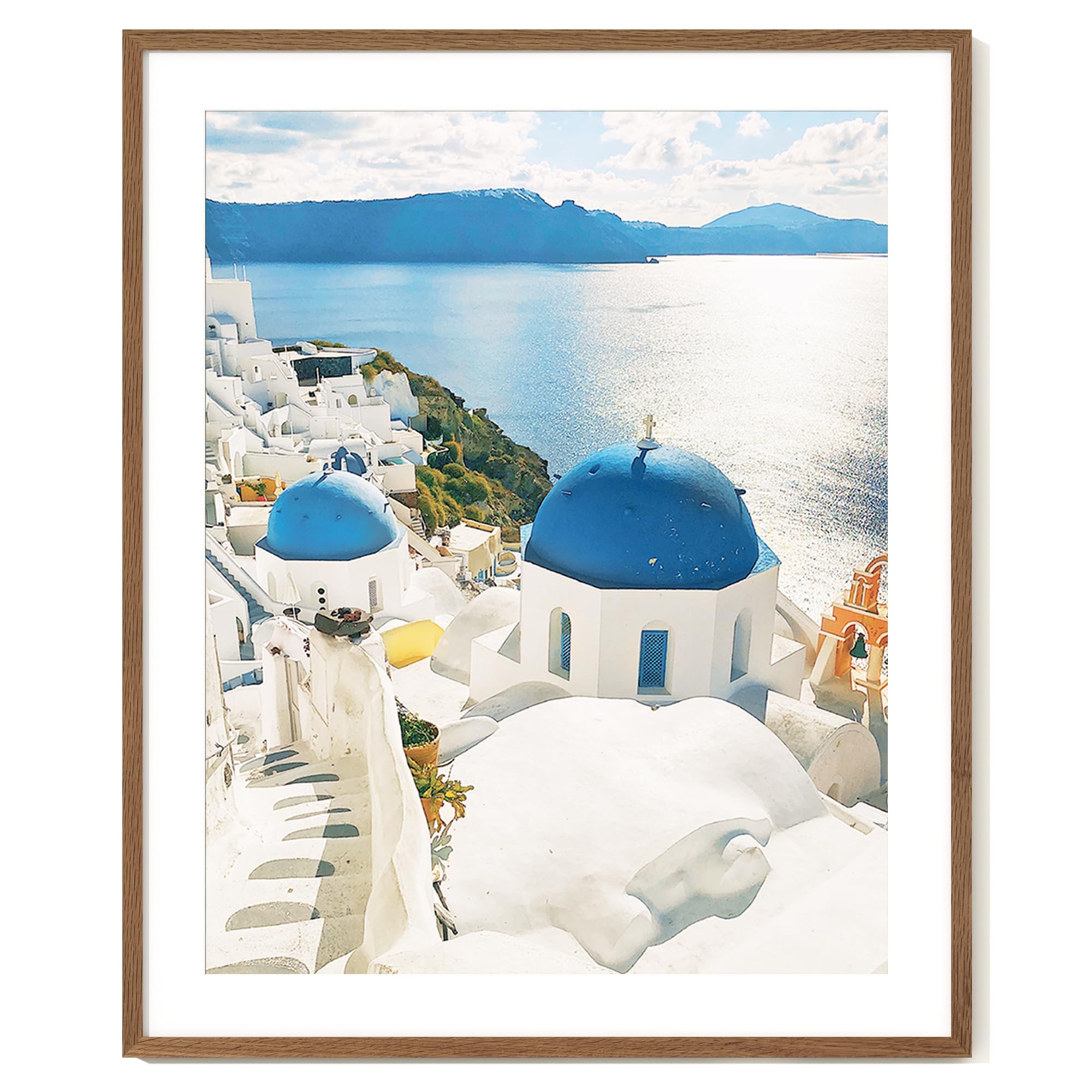 axeman 28x34 frame | solid oak wood 28x34 poster frame with mat for 24x30 | 34x28 wood picture frame | tempered glass and hanging hardware included home wall decor art hanging frame | walnut