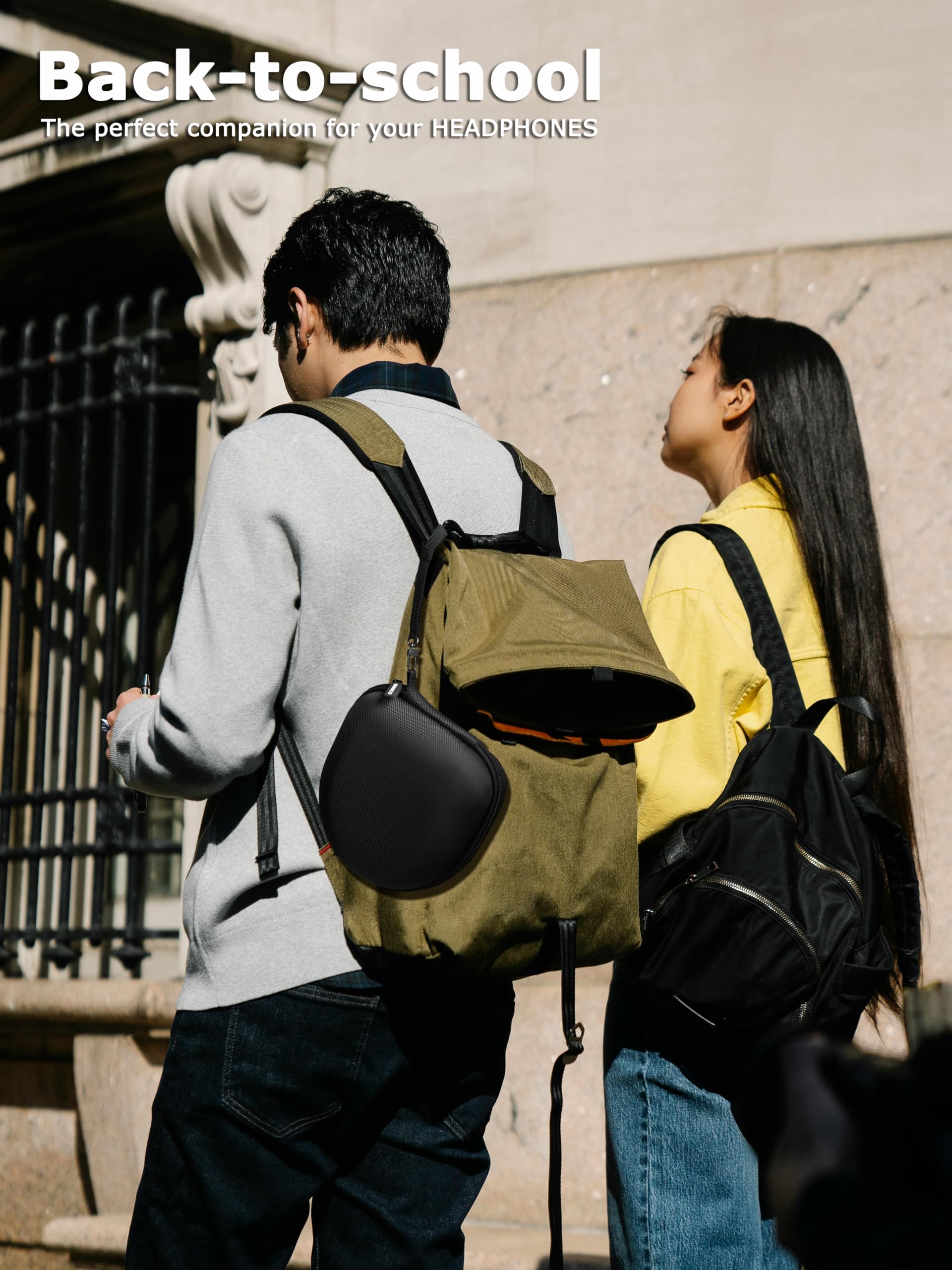 Ginsco Funda rígida compatible con auriculares Bluetooth Beats Solo 4/3/Studio Pro/Studio 3, con Soundcore/BERIBES/TOZO/KVIDIO/SNOY MDR7506/ATH M30X/Marshall Major V, funda para auriculares de viaje