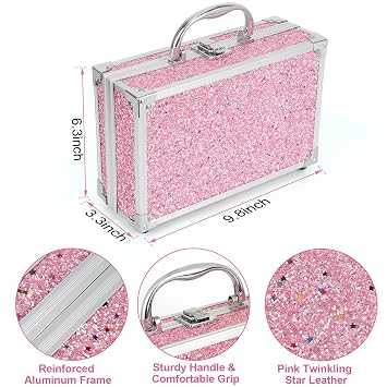 Anpro All-In-One Makeup Kit for Girls 10-12 with Case, Pro Teen Makeup Set, Tween Makeup Kit for Teens Women, Full Make Up Starter Kit with Brushes, Lipstick, Eye Shadow, Palette, Blush, Glitter Gel