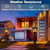 Vista 8 de FUDESY Luz de poste negra con sensor de anochecer a amanecer para exteriores con luz negra para exteriores