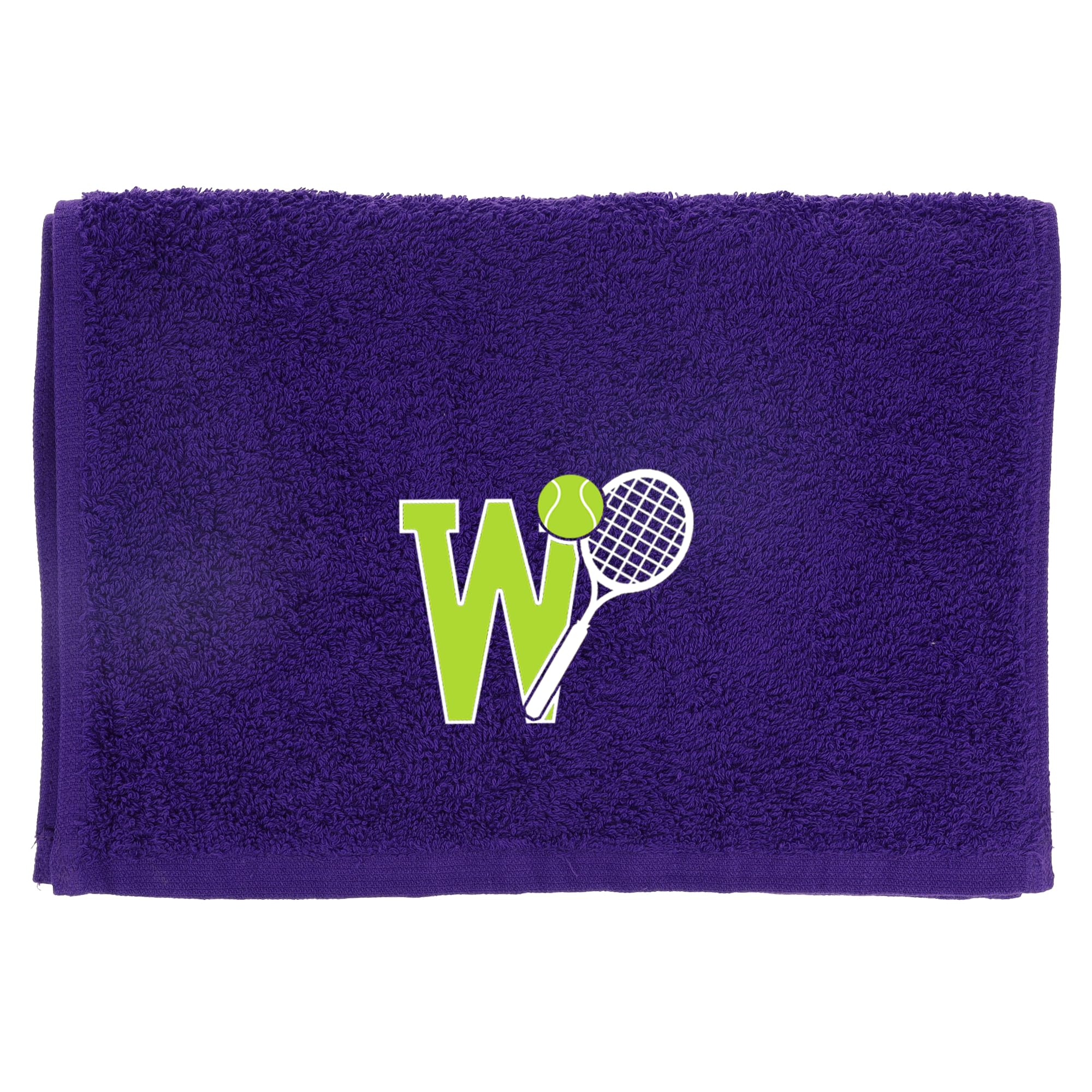 Always Looking Good Tennis Towel with Monogrammed Embroidery Initial Gift for Men & Women, Training Accessory Gift, Gym Towel Present for Tennis Players Birthday, Retirement, Christmas - Purple, W