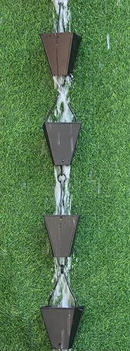 Miniatura 8 de KAM Home - Cadena de lluvia de copas cuadradas cónicas de bronce con kit de instalación (negro, 10)