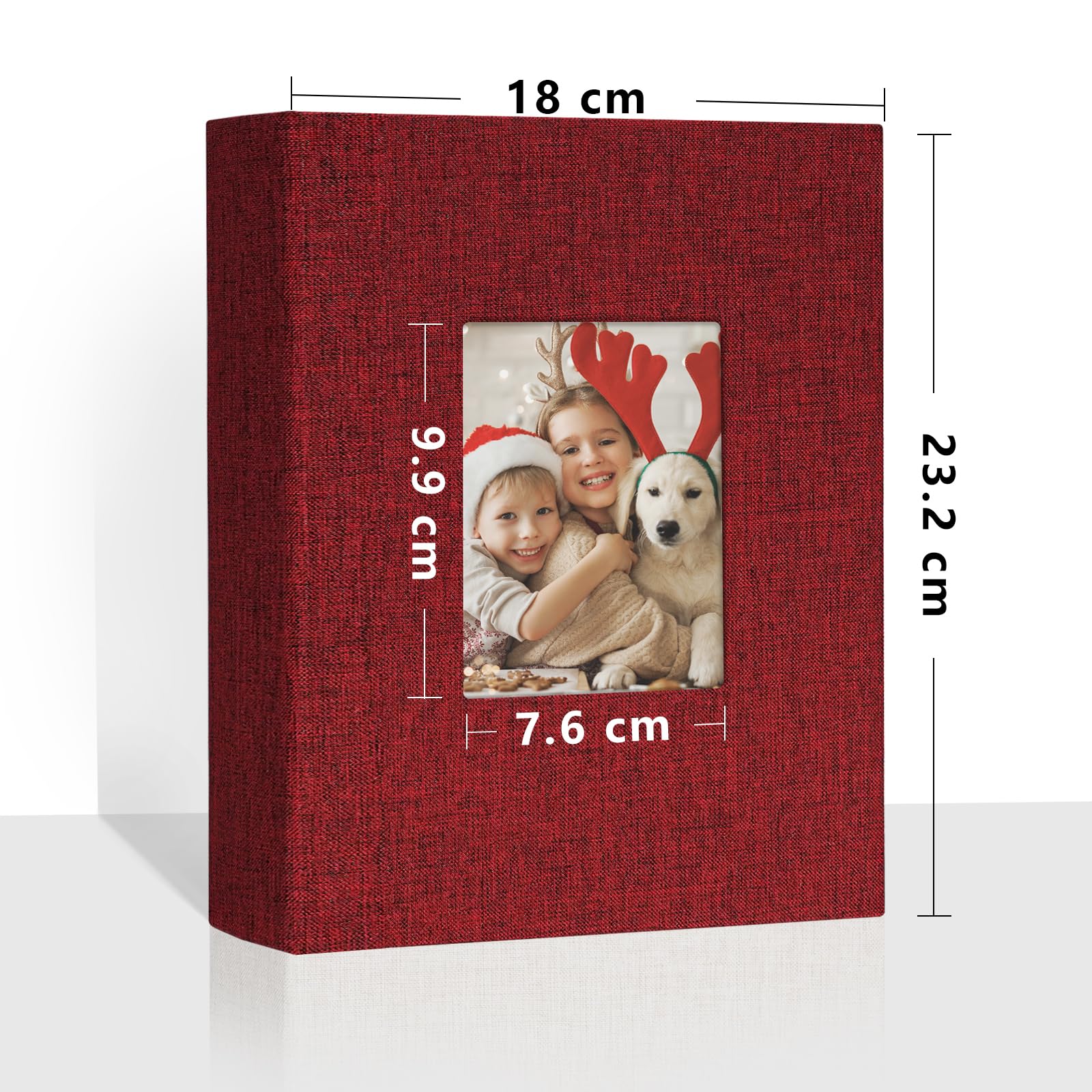 Vienrose Small Photo Album 4x6 holds 200 Photos 2 Pack, Mini Baby Photo Album Linen Cover for Gifts Wedding Family Red - Image 2