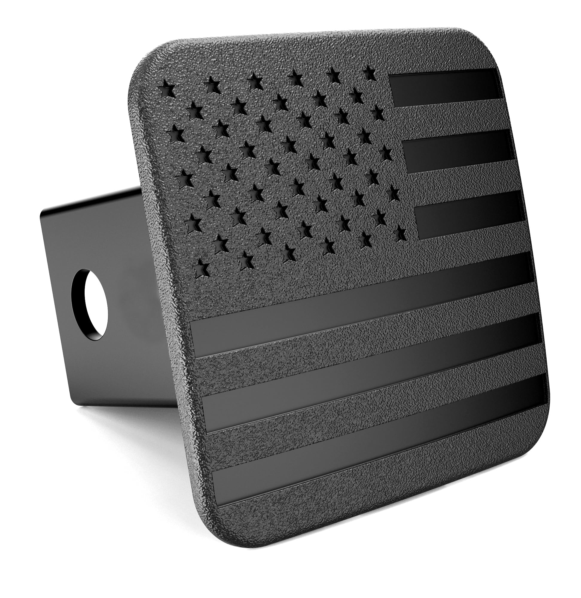 eVerHitch 2 Inch Tow Hitch Cover Plug American Black Flag
