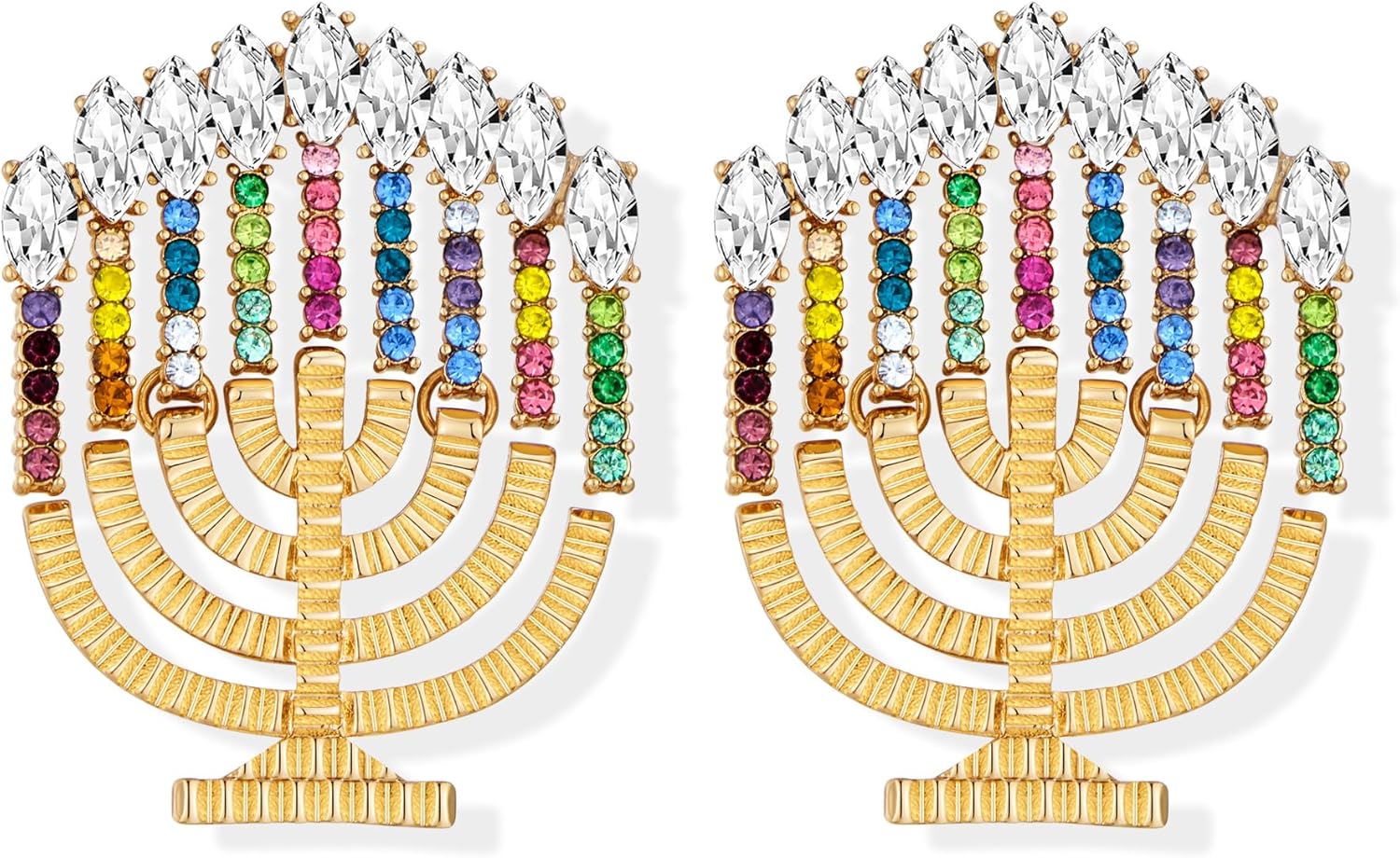 Christmas Earrings For Women Cute Reindeer,Candy Cane,Light Bulb,Champagne Bottle Dangle Earrings With Sparkling Rhinestones Christmas Holiday Jewelry Gifts