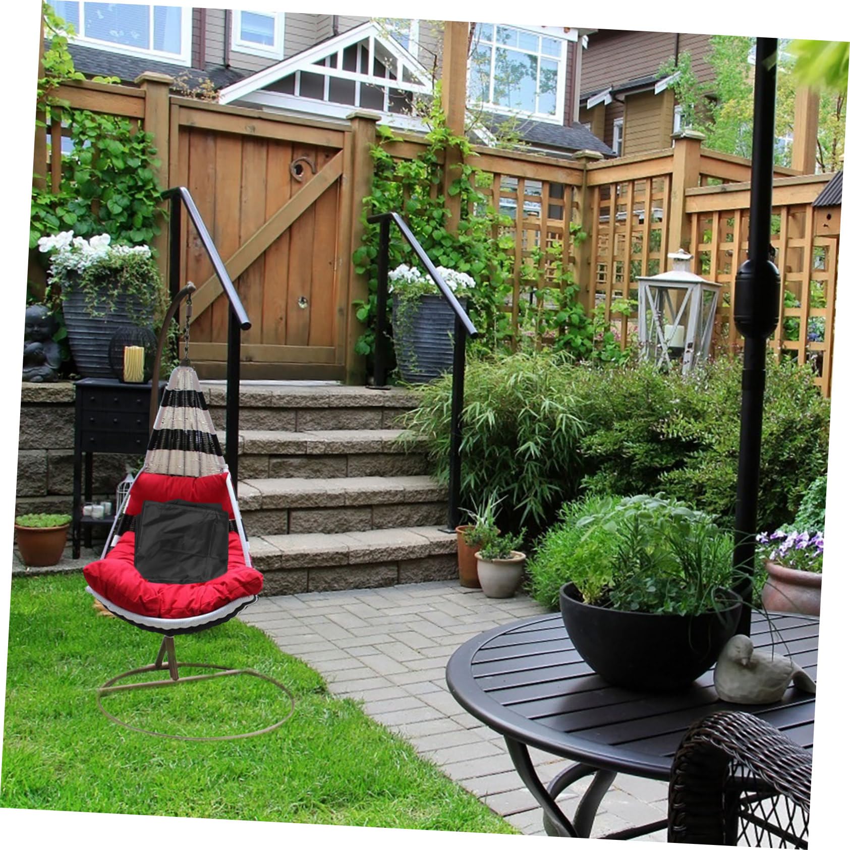 Housse Chaise Œuf Imperméable Polyester Résistant Protection Extérieure pour Fauteuil Suspendu Patio Jardin Balcon Housse de Siège et Anti-déchirure