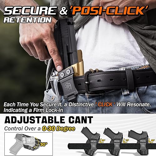Miniatura 3 de Amberide IWB & OWB KYDEX Holster Fit Ruger Security 9 Pistola, Interior Cintura Oculta Transporte, Inclinación Ajustable & Retención 'Posi-Click',