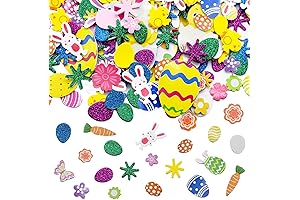 400-Piece Glittery Easter Foam Sticker Assortment