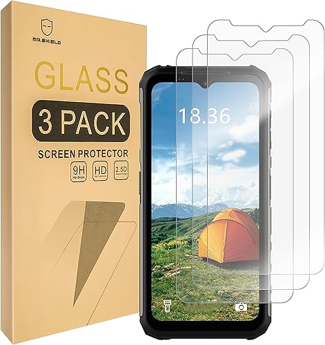 Mr.Shield Paquete de 3 Protector de pantalla para Ulefone Armor 22 vidrio templado vidrio japonés con dureza 9H Protector de pantalla