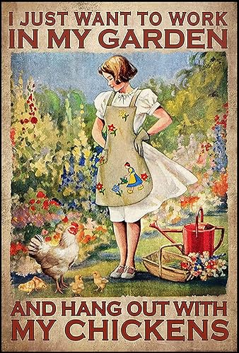Rompecabezas de madera de 300 piezas para adultos y niños, rompecabezas de granja de pollo I Just Want to Work in My Garden, desafiante, educativo,