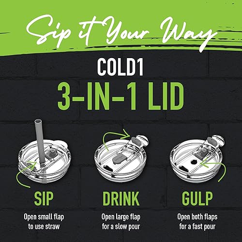 Miniatura 6 de REDUCE Cold1 - Vaso de 24 onzas con tapa y pajita, vaso de acero inoxidable con aislamiento al vacío de doble pared que mantiene las bebidas frías