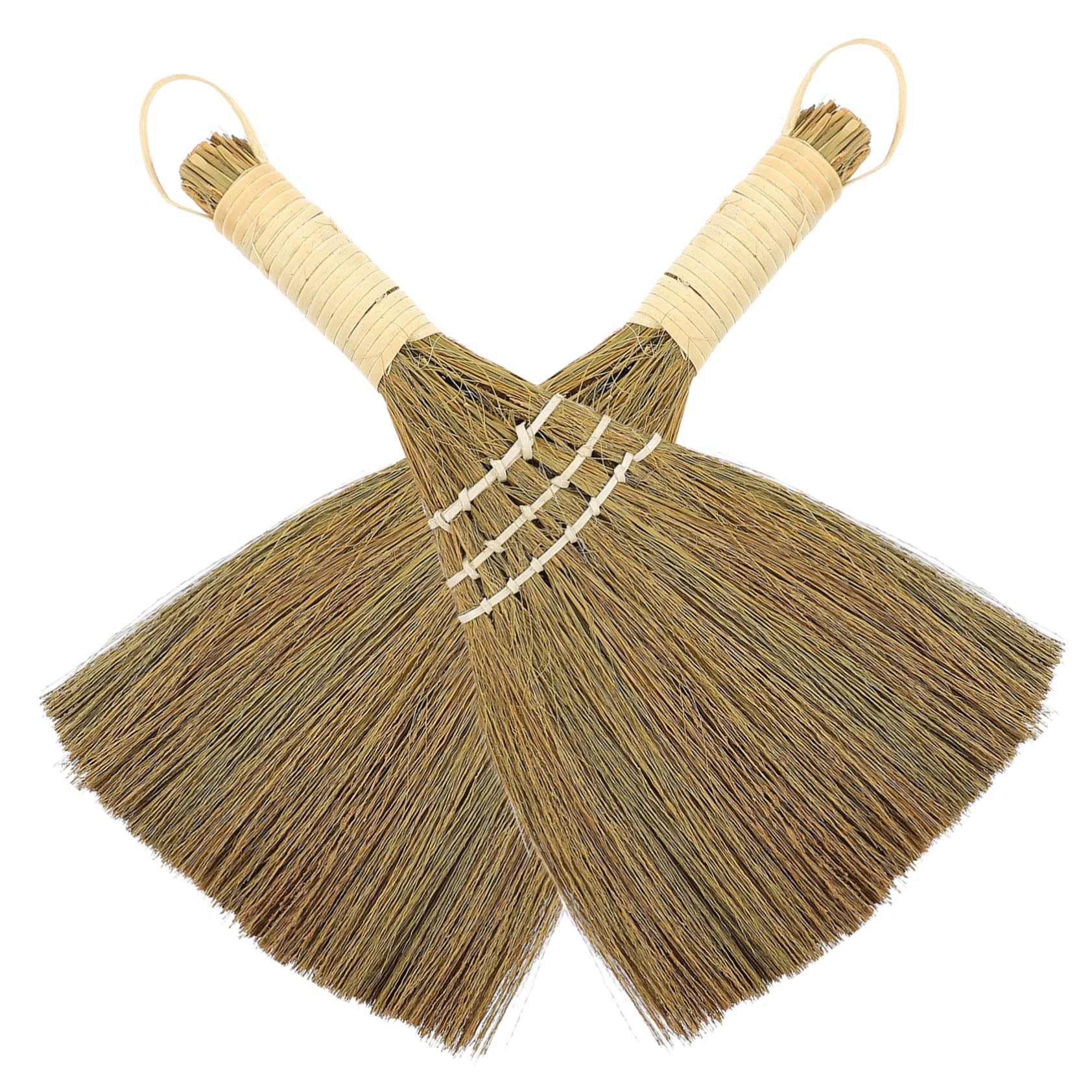 BEBEMOKO Household Broom Small Cleaning Broom Desk Handmade Corn Straw Lightweight and Durable