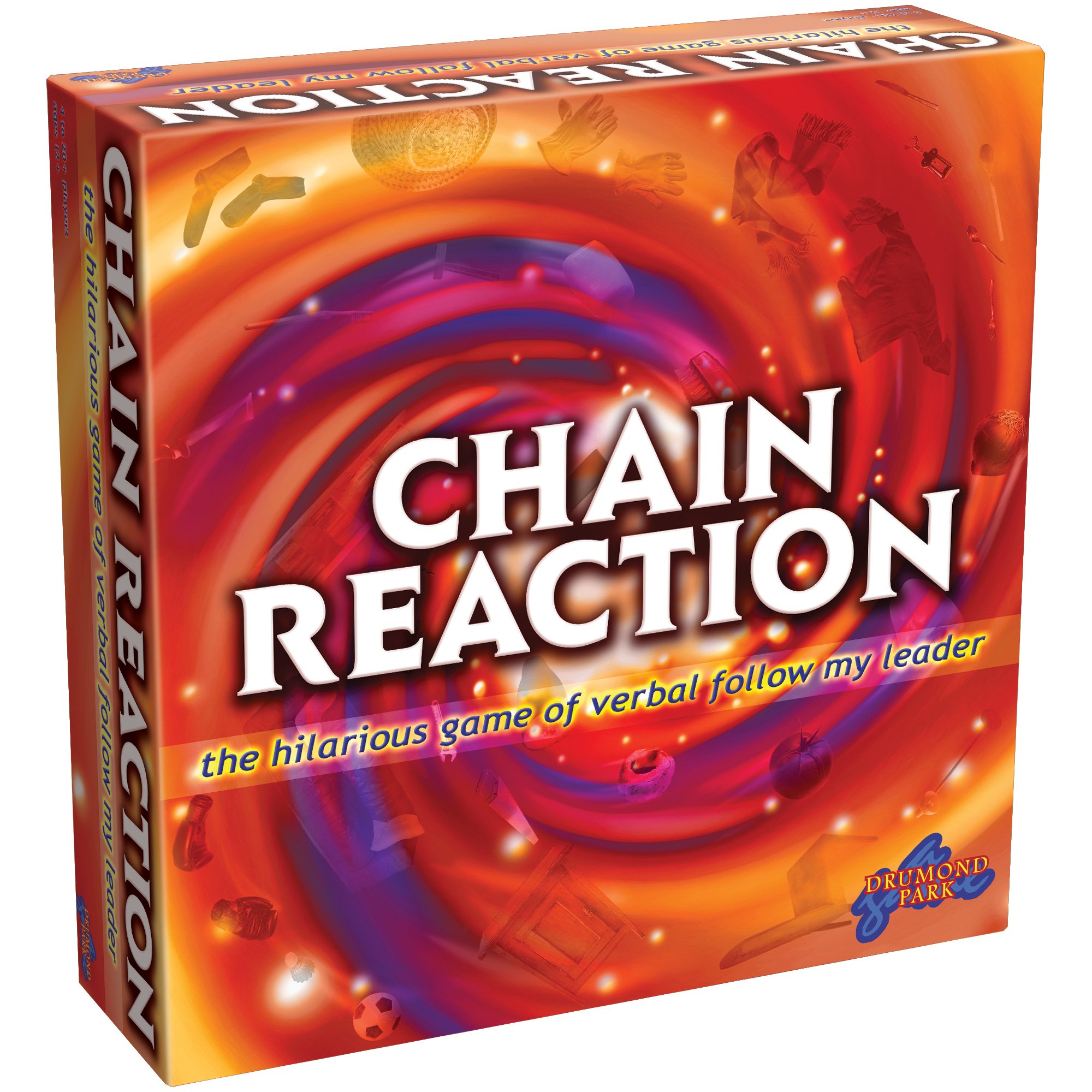 Drumond Park Chain Reaction: Classic Word Game for 4+, Age 15+ to Adults, Blue and Red, 500 Cards, Portable, 2021
